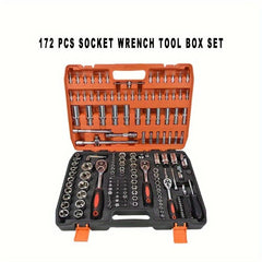 172Pcs Automotive Repair Tool Set（24-Tooth/72-Tooth）