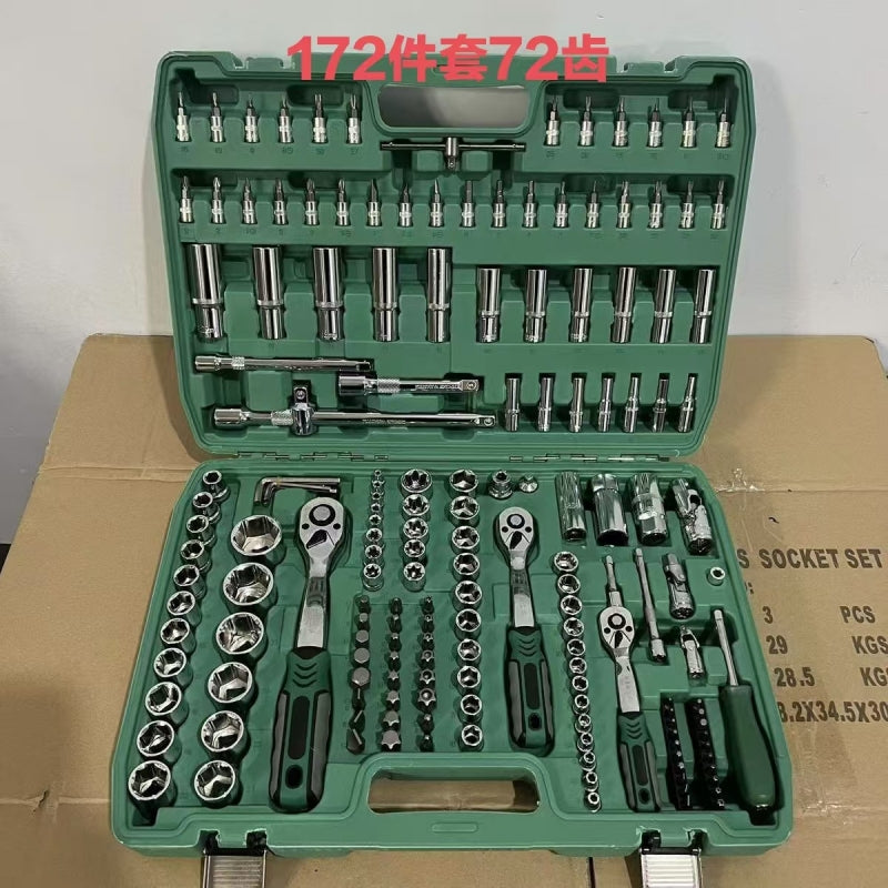 172Pcs Automotive Repair Tool Set（24-Tooth/72-Tooth）