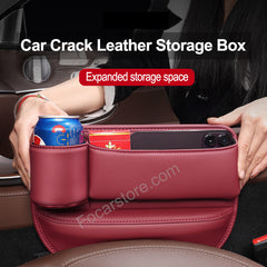 Car Crack Leather Storage Box-Car Crevice Storage Box-Car Seat Gap Organizer