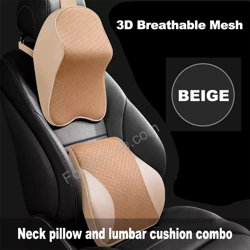 Headrest and lumbar pillow set