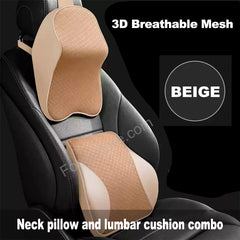 Headrest and lumbar pillow set