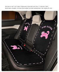 Cute Cat Car Seat Cushion – Creative Cartoon Plush Winter Non-Slip Warm Seat Cover 7-Piece Full Car Set